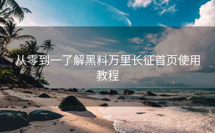 从零到一了解黑料万里长征首页使用教程