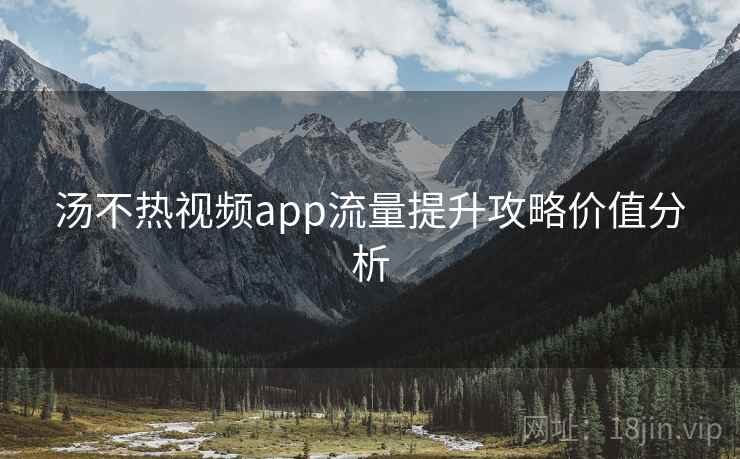 汤不热视频app流量提升攻略价值分析