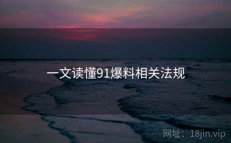 一文读懂91爆料相关法规