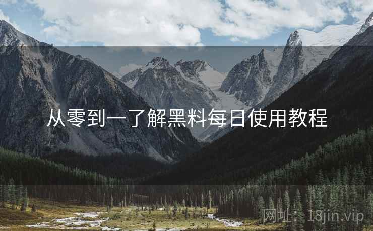 从零到一了解黑料每日使用教程